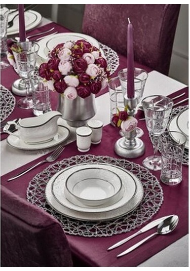 Taç Lilly Platin 84 Parça 12 Kişilik Yemek Takımı Diğer