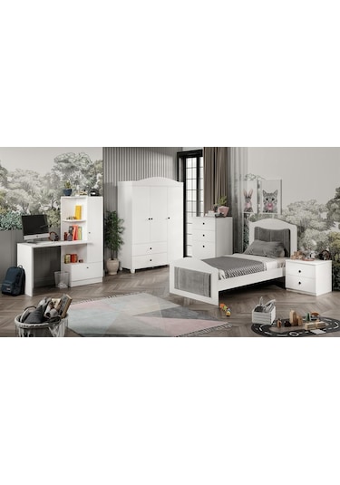 Torino Genç Odası, Çalışma Masası ve Kitaplık Beyaz