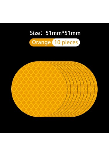 Yansıtıcı Uyarı Etiketi Tekerlek Kaşları Kapı Açma Jant Koruyucu Araba Çıkartması Dıy Daire Turuncu 10 Adet