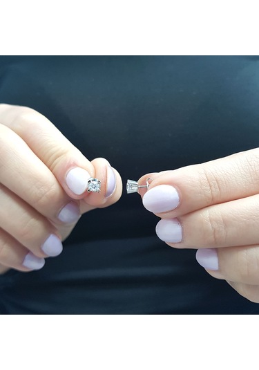 Lova 0.40 Karat Pırlanta Tektaş Küpe - 3040021