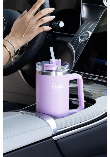 Perotti 17236-4 Colte V2 Paslanmaz Çelik Sporcu Termos Bardak Matara Lila 1,2 Lt Çok Renkli