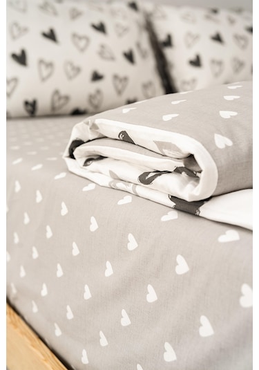 Soley Mix & Match Lover %100 Pamuk Çift Kişilik Nevresim Seti Beyaz
