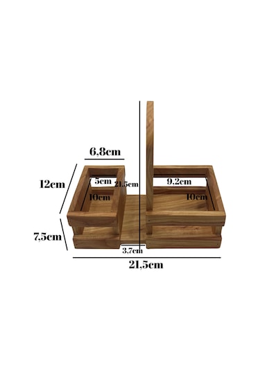 Ahşap Doğal Baharatlık Yağdanlık Ve Peçetelik Takımı Kısa Başlık Set Kiraz 1 Set Ahşap