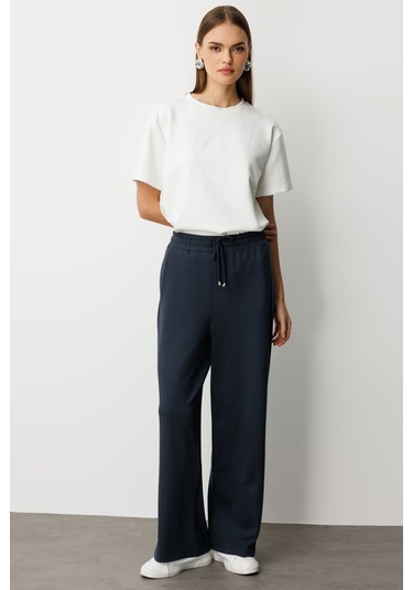 Mizalle Beli Lastikli Yumuşak Dokulu Antrasit Jogger Pantolon Antrasit