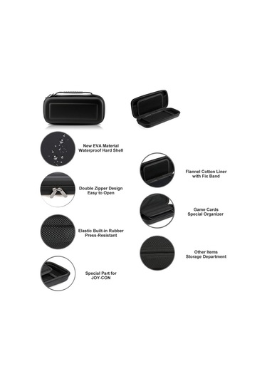 Dianziye Nintendo Switch İçin Siyah Eva Nylon Taşıma Çantası - Oyun Konsolu Ve Aksesuarları İçin Sağlam Saklama Çözümü