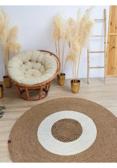 Yuvarlak Leke Tutmaz Kilim 100 Cm Kahverengi