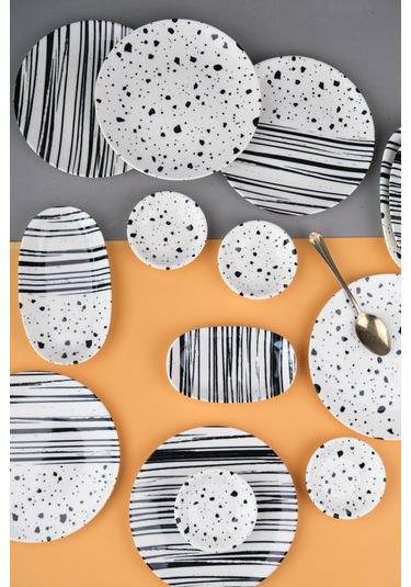 Tabak Evi Porselen Sidereal Kahvaltı Ve İkram Takımı 6 Kişilik 14 Parça Çok Renkli