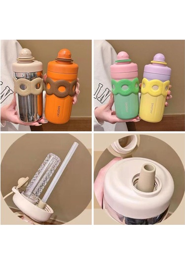 Shotay Donat Çelik Matara Çocuk 500ml Çelik Bej Çelik