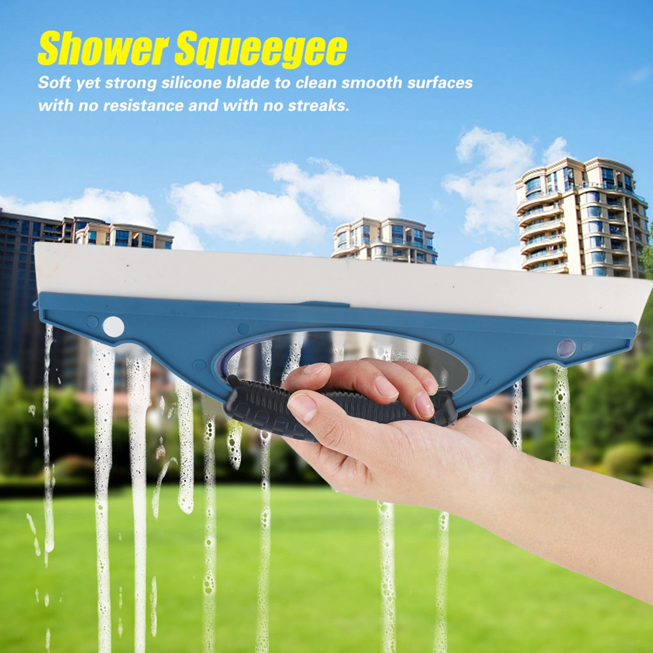 Hangfox Multifonksiyonel Silikon Squeegee - Cam, Duş, Araba Camları İçin Kayma Özelliği Ve Ergonomik Tutamaklı Temizleyici Diğer