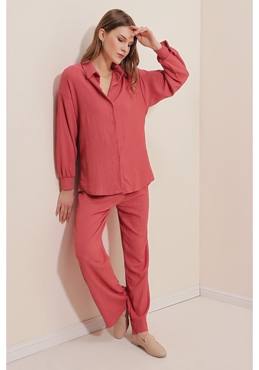 Bigdart 5858 Örme İkili Takım - Gül Kurusu 001