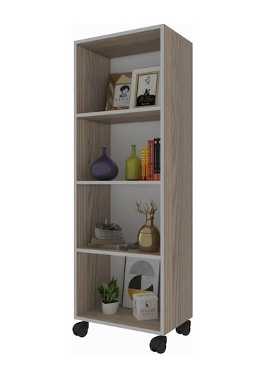 Kenzlife Kitaplık Beril 128 060 020 Crd Tekerlekli Mutfak Dolabı Banyo Ofis Ayakkabılık Kiler