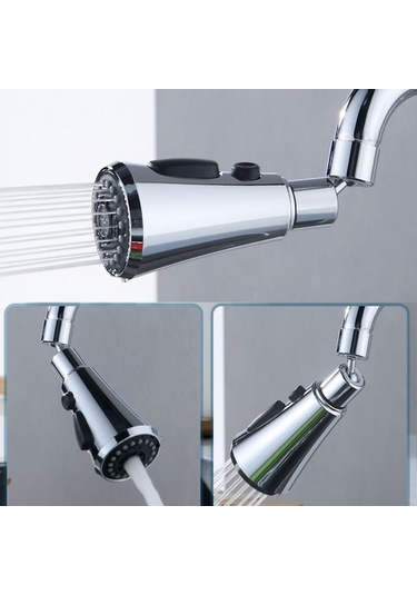 Dancemonkey Püskürtücü, Mutfak Musluğu Başlığı, 360 Döner Ayarlanabilir Çift Bıçaklı Cbtx Çok Renkli