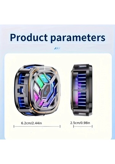 Chuangyinshop X76 Phone Cooler Digital Display Ekranlı Yarı İletken Soğutucu 3 Hız Manyetik Ve Kelepçe Tüm Telefonlar İçin