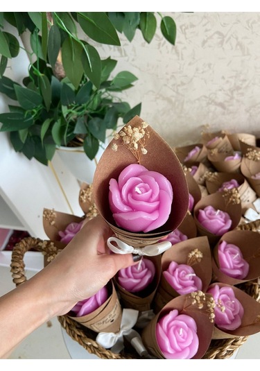 Bernamiofficial Kişiye Özel Düğün Nişan Söz Anneler Günü Hediyelik Gül Mum - 10 Adet