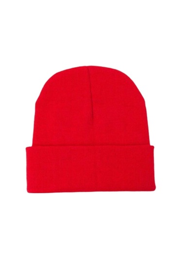 Unisex Kışlık Kırmızı Katlamalı Bere Kırmızı