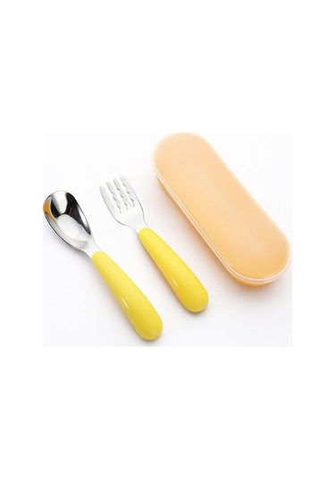 316 L Paslanmaz Çelik Sarı Bebek Çocuk Kaşık Ve Çatal Cin770sr Sarı