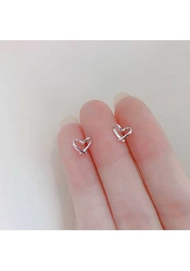 Flybuy Kadın Küpe 965 Ayar Gümüş Kaplama Platin Takı Küçük Boy Gümüş 41 Gümüş