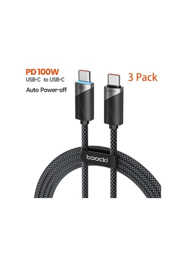 Toockitoocki 100w Usb C Kablo 5a Hızlı Şarj İphone 15 Xiaomi 12 Samsung S23 Macbook Uyumluaçık2m