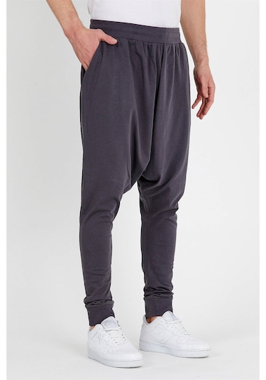 JAHR MARC Koyu Gri Slim Fit Yanları Cepli Erkek Şalvar Eşofman Koyu Gri