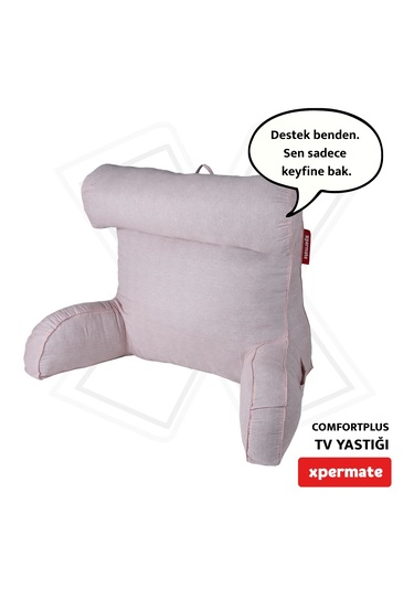 Xpermate Comfortplus Tv Kollu Sırt Destek Üçgen Yastık Pembe