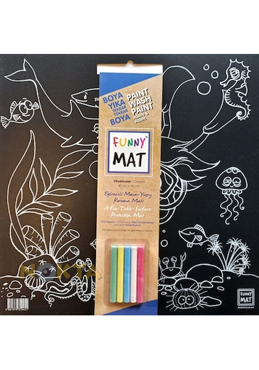 Funny Mat Black Okyanus Çocuk Boyama Matı 40X40 CM