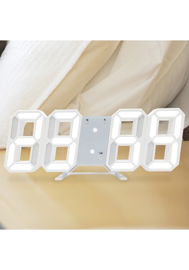 Hfambition Akıllı Dijital Alarm Saat - 3d Takvim, Sıcaklık Göstergeli Led Ekranlı Duvar/masaüstü Saat Mavi Işık ÇOk Renkli