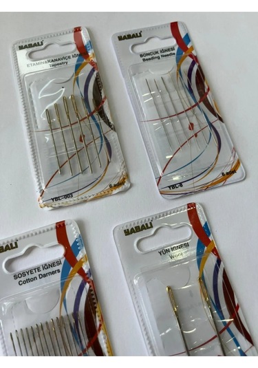 Iğne Paketi 4 Lü Set Boncuk Etamin Kanaviçe Sosyete Yün Iğnesi