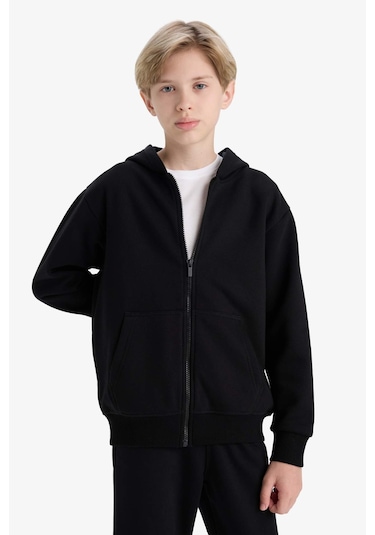 Defacto Erkek Çocuk Kapüşonlu Basic Düz Okul Fermuarlı Sweatshirt X7382a625wnbk81 Siyah Defacto Erkek Çocuk Kapüşonlu Basic Düz Okul Fermuarlı Sweatshirt X7382a625wnbk81 Siyah