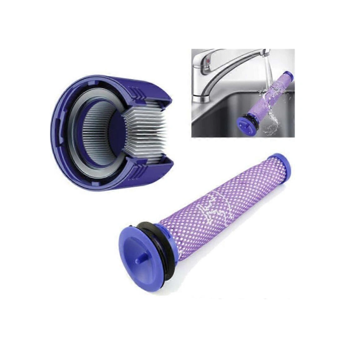 V7 V8 Filtre + Arka Filtre Filtre Ön Motor Paketi V7 V8 İçin Yıkanabilir Filtreler V7 V8 İçin Yedek