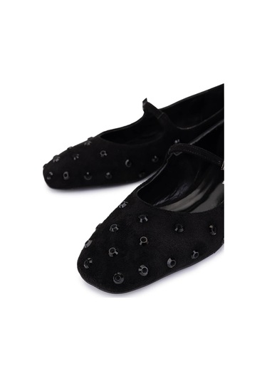 Tamer Tanca Kadın Hakiki Deri Siyah Babet Ayakkabı 735 8351 Bn Ayk Sk25-26 Syh Kdf/syh Tas Siyah