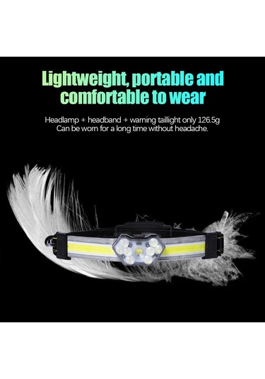 Far Kamp Bisiklet Cob Led El Feneri Balıkçılık Far Pil Siyah