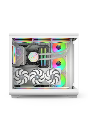 Gametech Vision Lcd 7 Argb Fanlı Beyaz Gaming Kasa