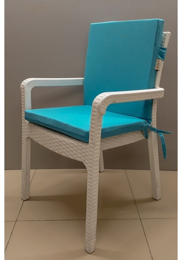 Mirzade 4 Adet Elit Yüksek Arkalı Minder Duck Bezi-turkuaz 001