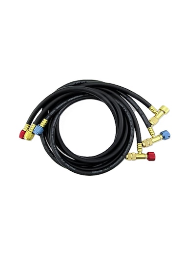 Lx-hose 180 Cm Siyah Gaz Hortumu R410 800-4000psi-6' Vanalı 3'lü