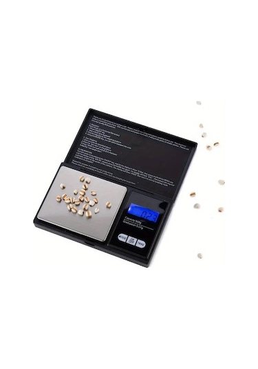 Hightower 1 Adet Mini Paslanmaz Çelik Cep Terazisi 0.01g Hassasiyet 500g Kapasite Altın Tartı Siyah Boyut