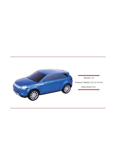 Torima D88 Bluetooth Hoparlör Suv Araba Tasarımlı 16w Fm Usb Selfie Speaker Mavi