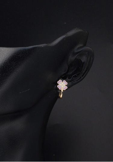 Bilezikci Yoncalı 14 Ayar Altın Çocuk Küpesi Sarı Altın