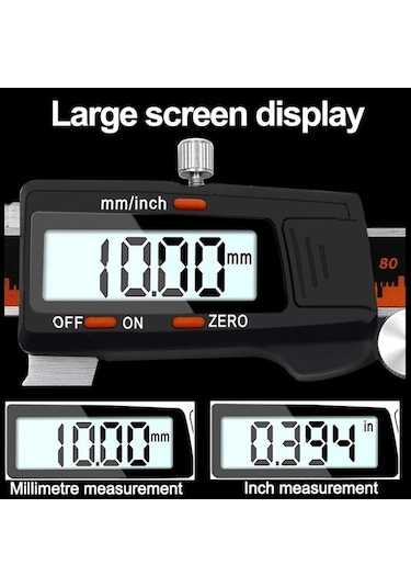 Pazly 0-150mm Dijital Elektronik Paslanmaz Çelik Gövde Sürmeli Kumpas, 3 Birim Mm/inç/f Diğer