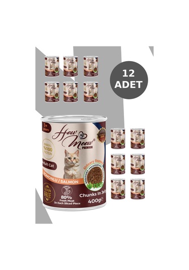 How Meow Jöleli Somonlu Yetişkin Kedi Konserve Maması 12 x 400 G
