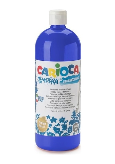 Carioca Tempera Koyu Mavi Guaj Boya 1000 ML 030-17 Çok Renkli