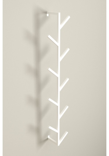 Aju 9 Kollu Antre Hol Metal Askılık - Çanta Şal Mont Havlu Bornoz Çok Amaçlı Fidan Askılığı - Beyaz Beyaz