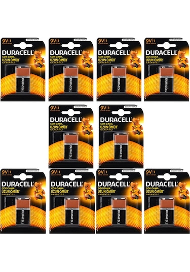Duracell Alkaline 9 Volt Pil 10 Adet