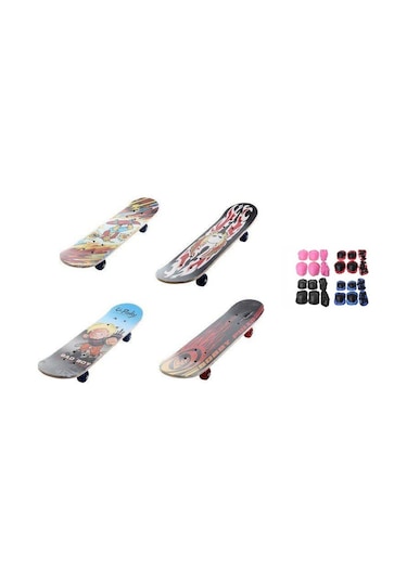 Iç Bükey Kaykay Kay Kay + Korumalık Erkek Kız Kaykay Orta Boy Çok Renkli