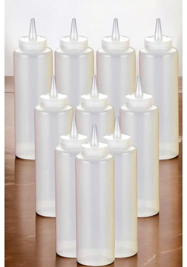 500 Ml. Fişek Sosluk Yağdanlık 10 Adet Şeffaf