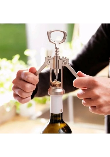 Liangmei Ambalajlı Klasik Şişe Açacağı Premium Çinko Alaşımlı Ahşap