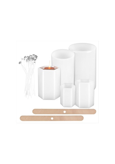 Gildedwill Silikon Mum Kalıbı, Mum Yapımı İçin Sütun Mum Kalıbı, Kendin Yap Mum Yapımı Kalıbı