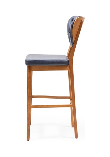 Olivya Ahşap Bar Sandalyesi Mavi