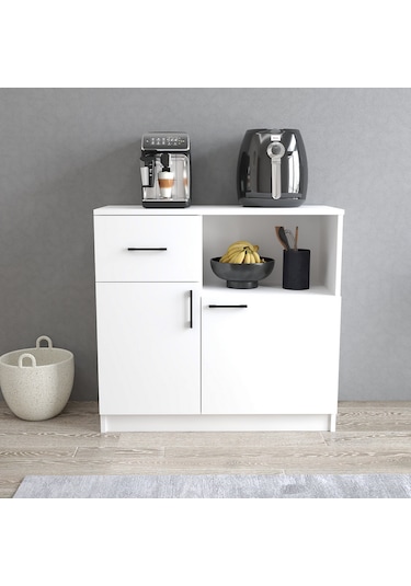 Tanmob Mtd0301 İnci 90 Cm Kapaklı Çekmeceli Alt Mutfak Dolabı Beyaz Beyaz