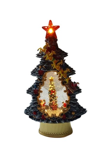 Dekoratif Çam Ağacı Sesli Işıklı Ve Hareketli Kar Küresi