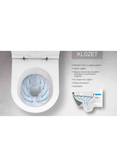 Seramiksan A091030H Bold Kanalsız Duvara Sıfır Klozet Takımı
